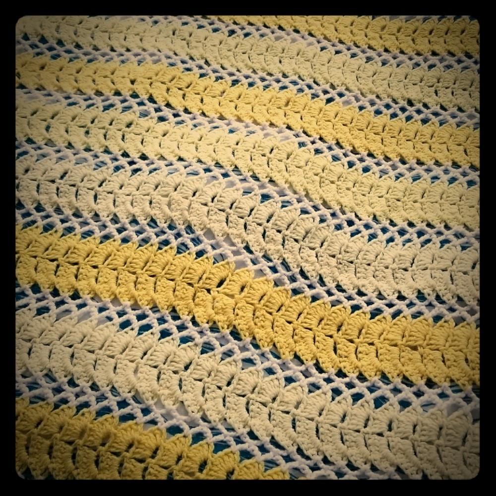 Handmade crochet vintage throw blanket